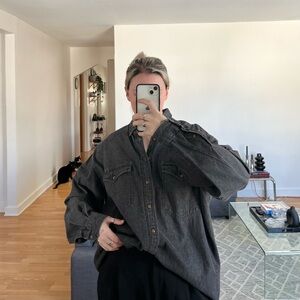 vintage 90’s black denim button up